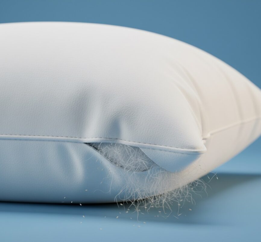 100% Duck Feather Pillow Close-Up